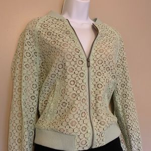 Victoria Beckham Mint Lace Bomber
